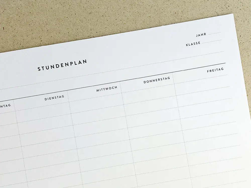 Stundenplan – Naturpapier – Bild 3
