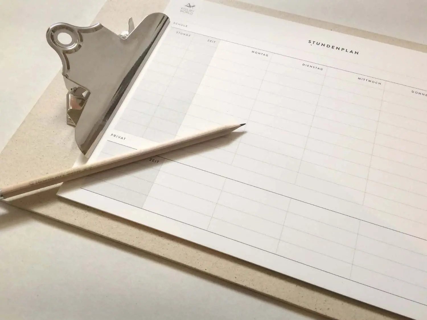 Papier à la Carte Stundenplan A4