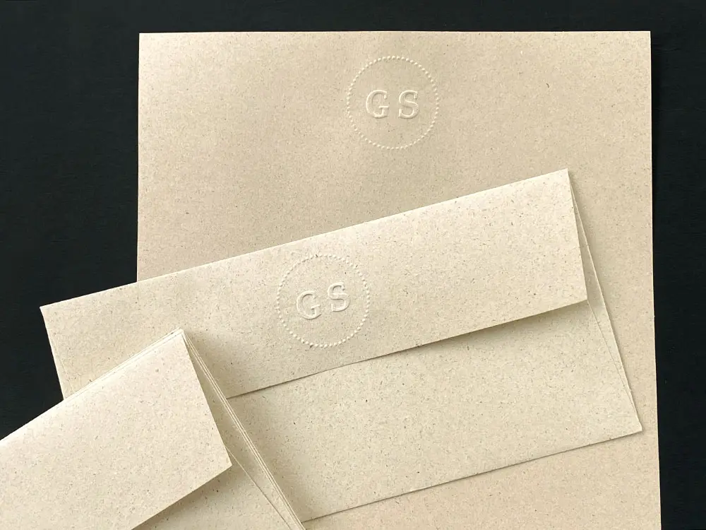 Briefpapier-Set – Graspapier – mit Prägung – Bild 3