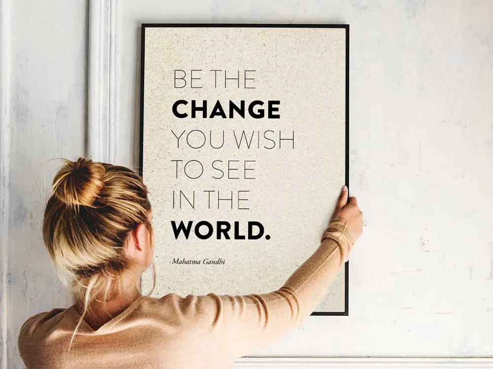 Poster Graspapier “Be the change” – Bild 2