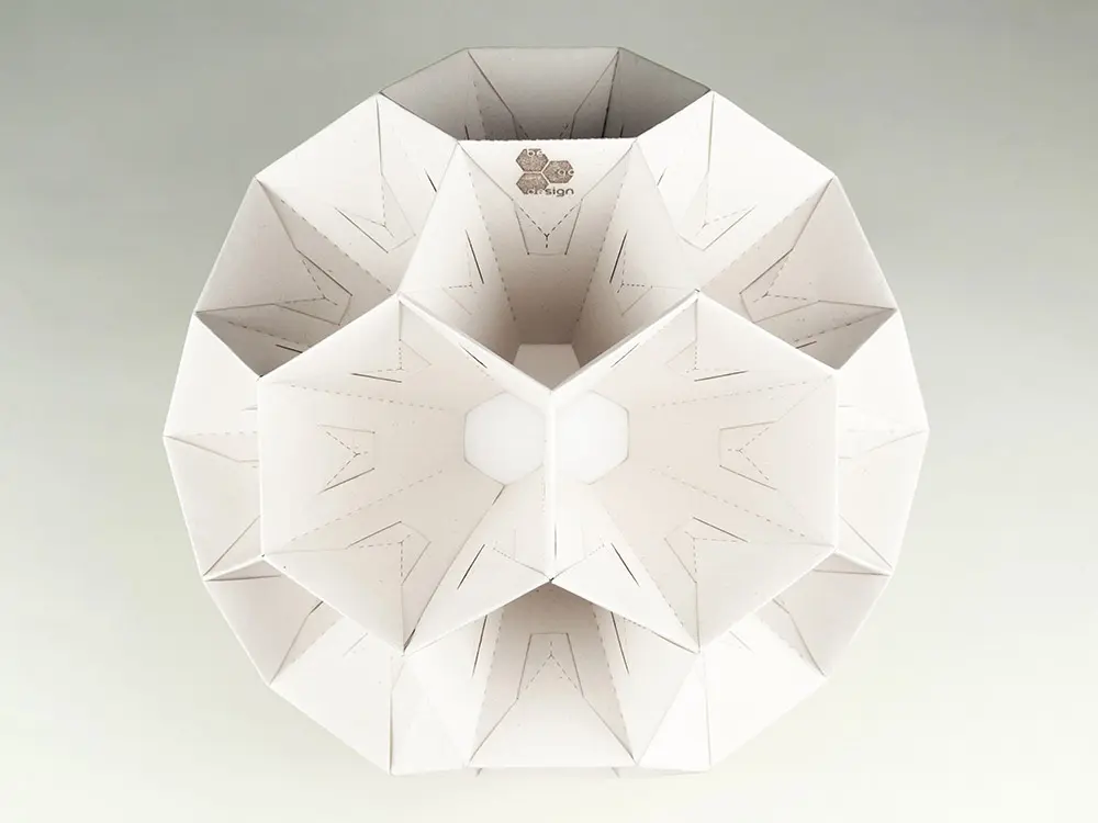 Deckenleuchte Papierleuchte in hellem Mais-Ton aus Naturpapier