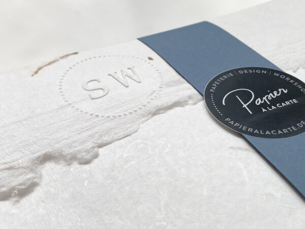 Briefpapier-Set Asternblüten – Handgeschöpftes Baumwollpapier mit Prägung – Bild 2