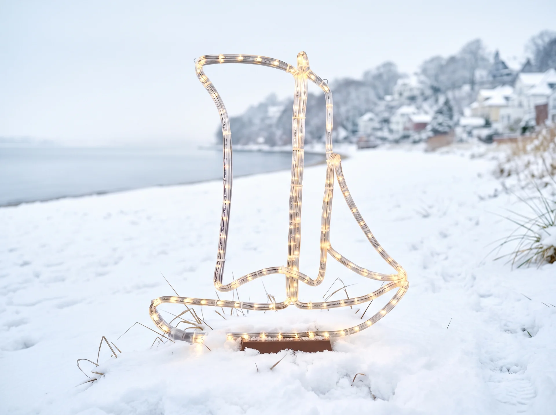 Leuchtendes LED-Leuchtelement Pfahlewer 70 cm bekannt aus der Blankeneser Winterbeleuchtung