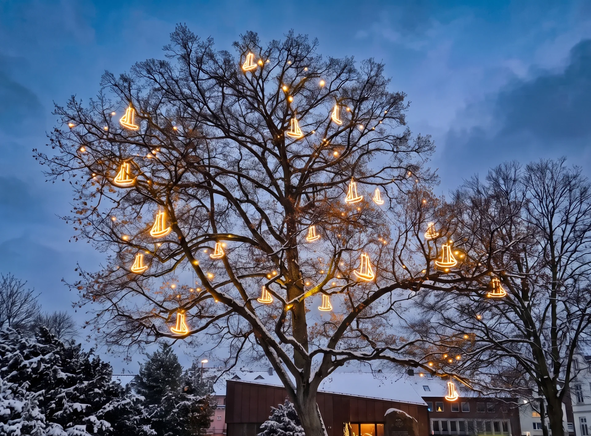Gesamtansicht des 70 cm großen Pfahlewer LED-Leuchtelements Edition Blankenese