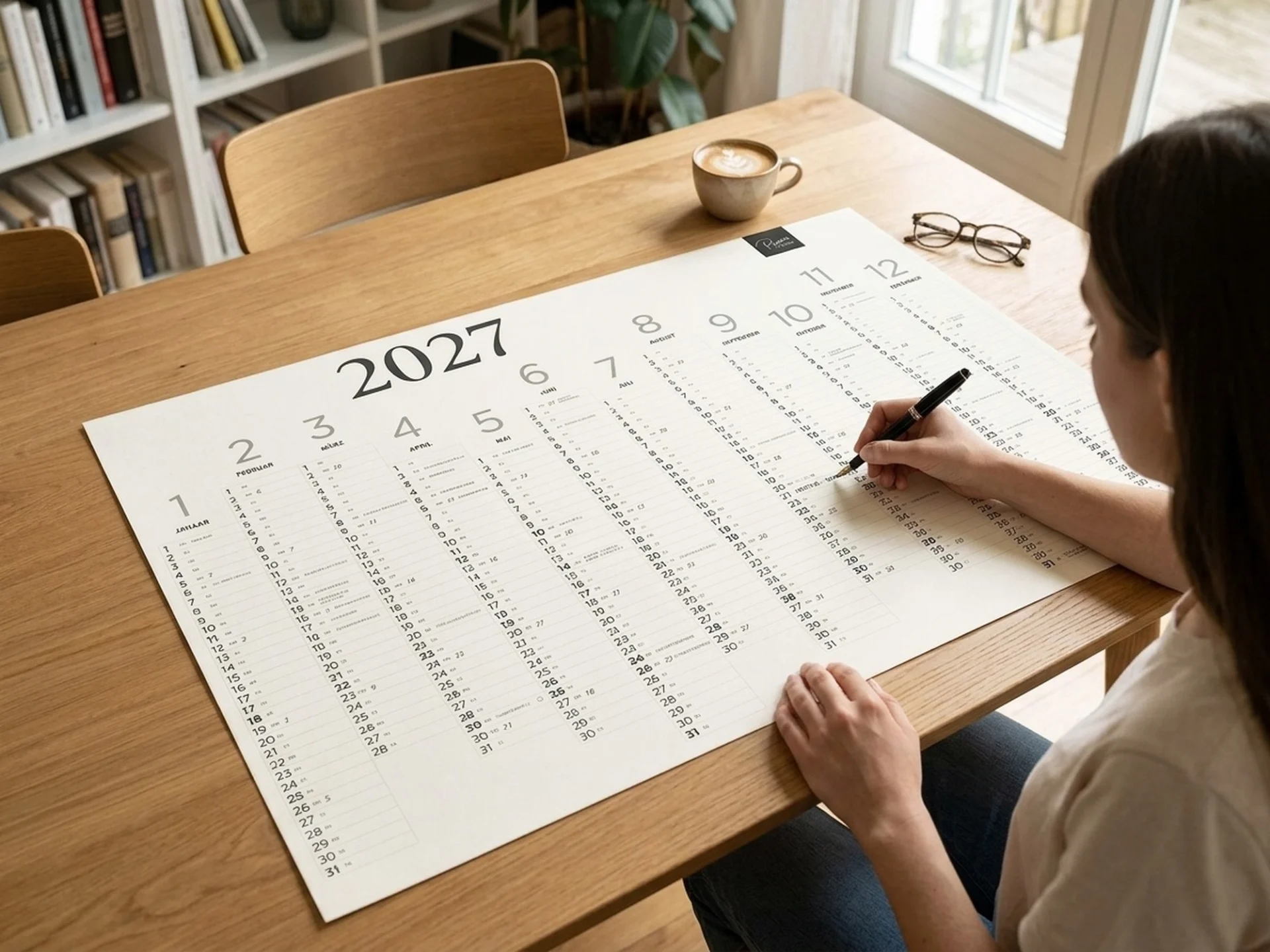 Wandkalender 2027 A1 – Exzellente Beschreibbarkeit mit Füller und Bleistift